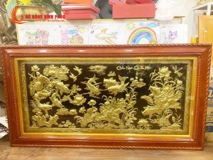 Tranh cửu ngư quần hội bằng đồng