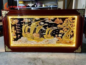 Tranh thuận buồm xuôi gió bằng đồng mạ vàng